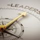 Compass pointing towards the word leadership